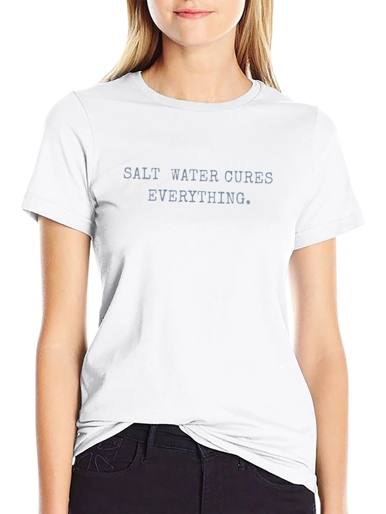 Salt Water Cures Everything Black Graphic Tee