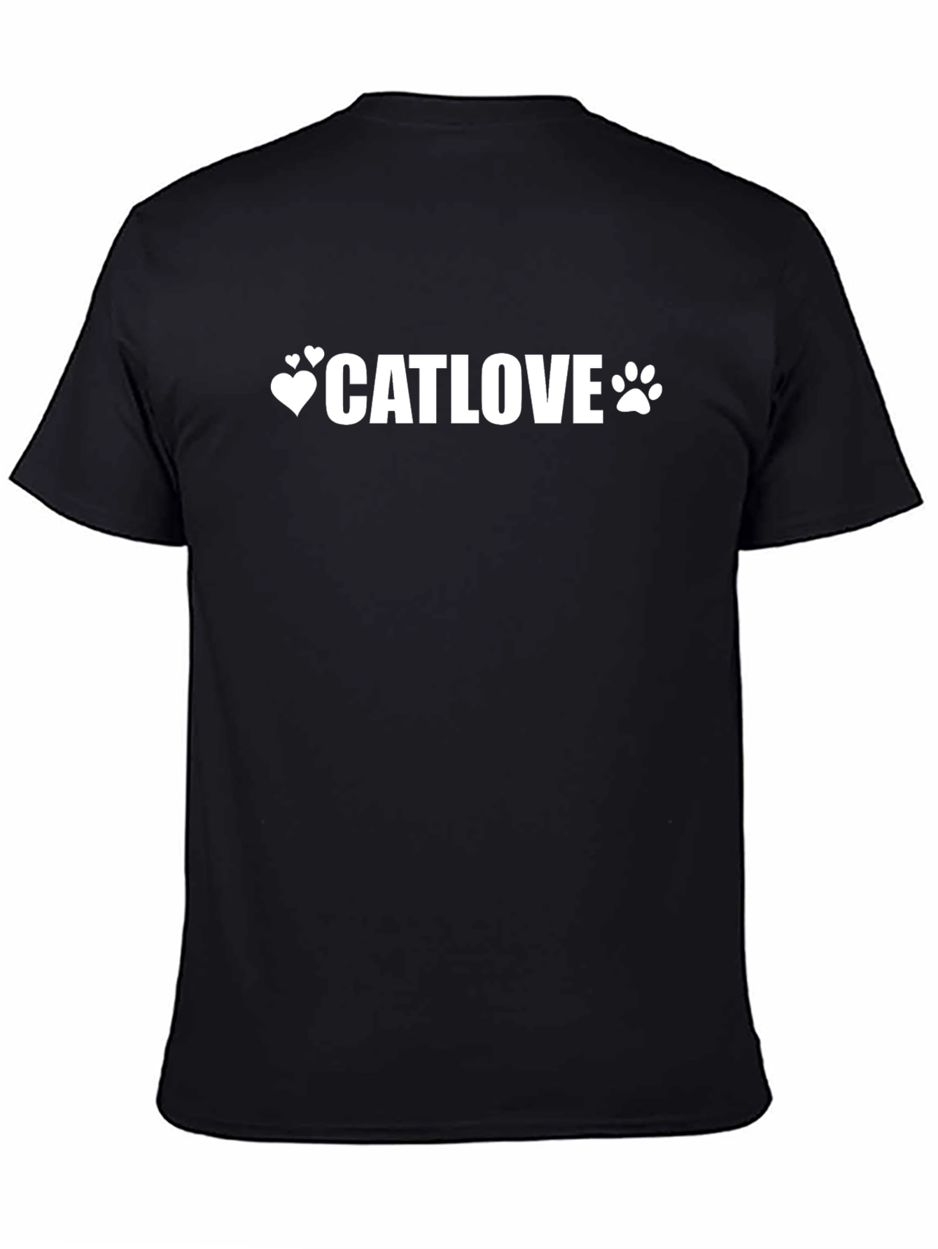 Cat Lover Tee - Black Cotton Blend T-Shirt