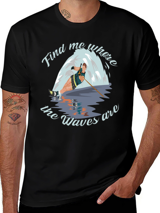 Waterskier Waves Graphic T-Shirt