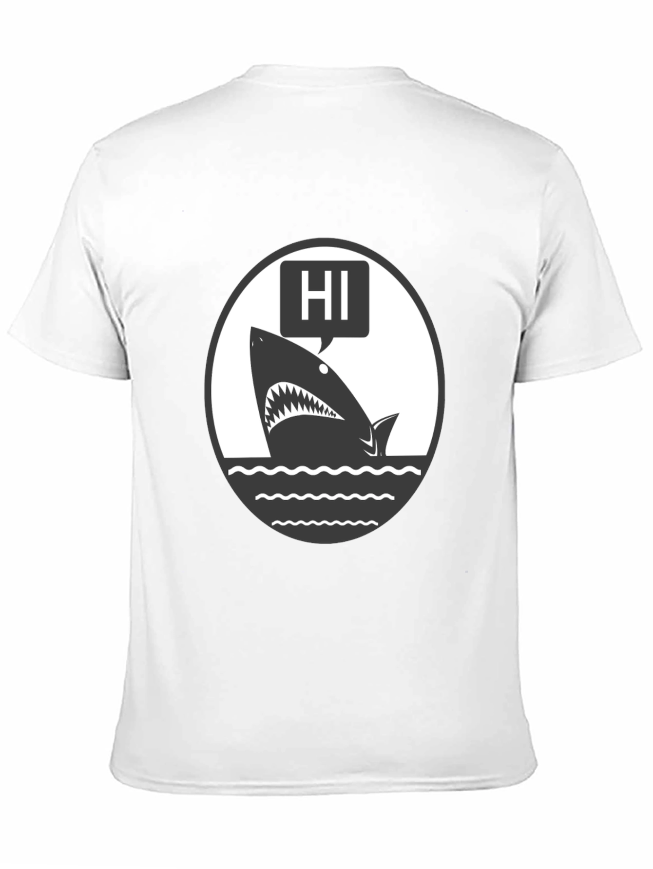 Hi Shark Graphic Tee - Black Cotton T-Shirt