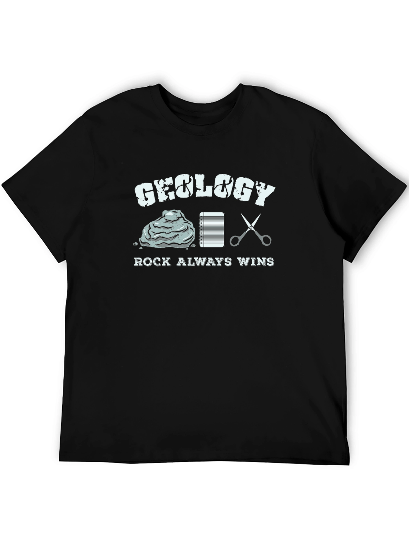 Geology Rock Always Wins Black T-Shirt