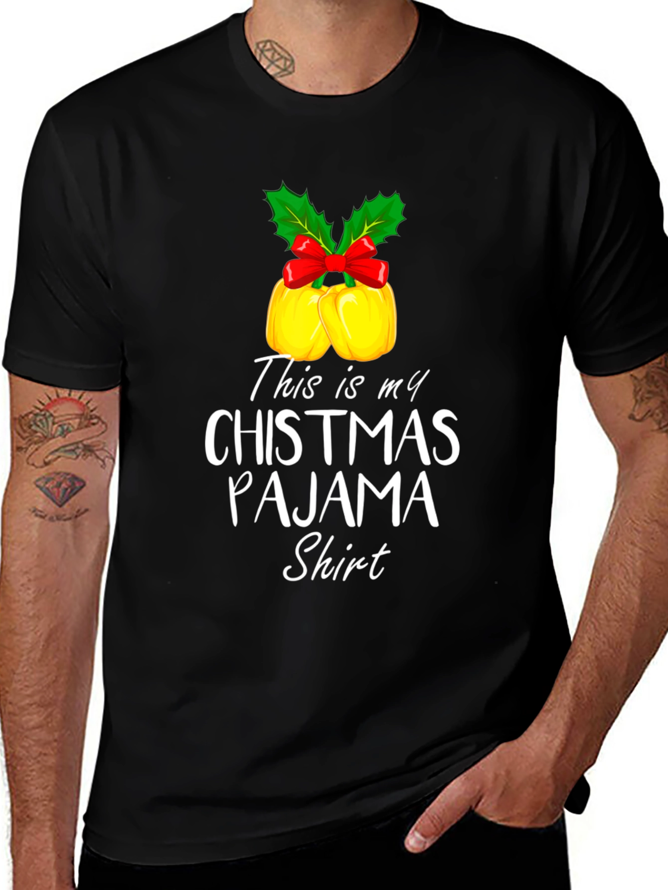 Funny Christmas Pajama Shirt Xmas Bells Holiday Tee