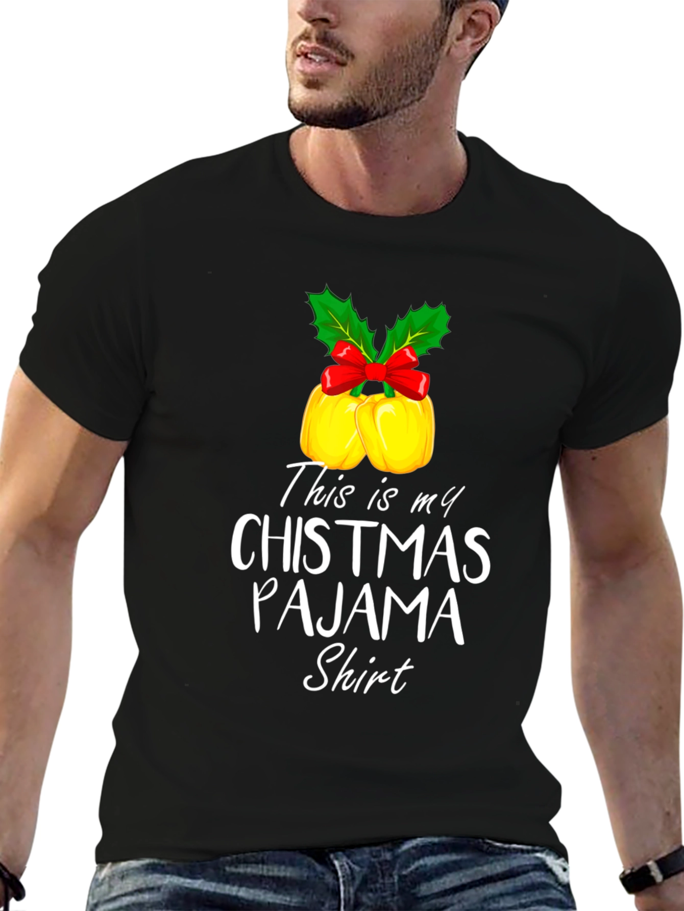 Funny Christmas Pajama Shirt Xmas Bells Holiday Tee