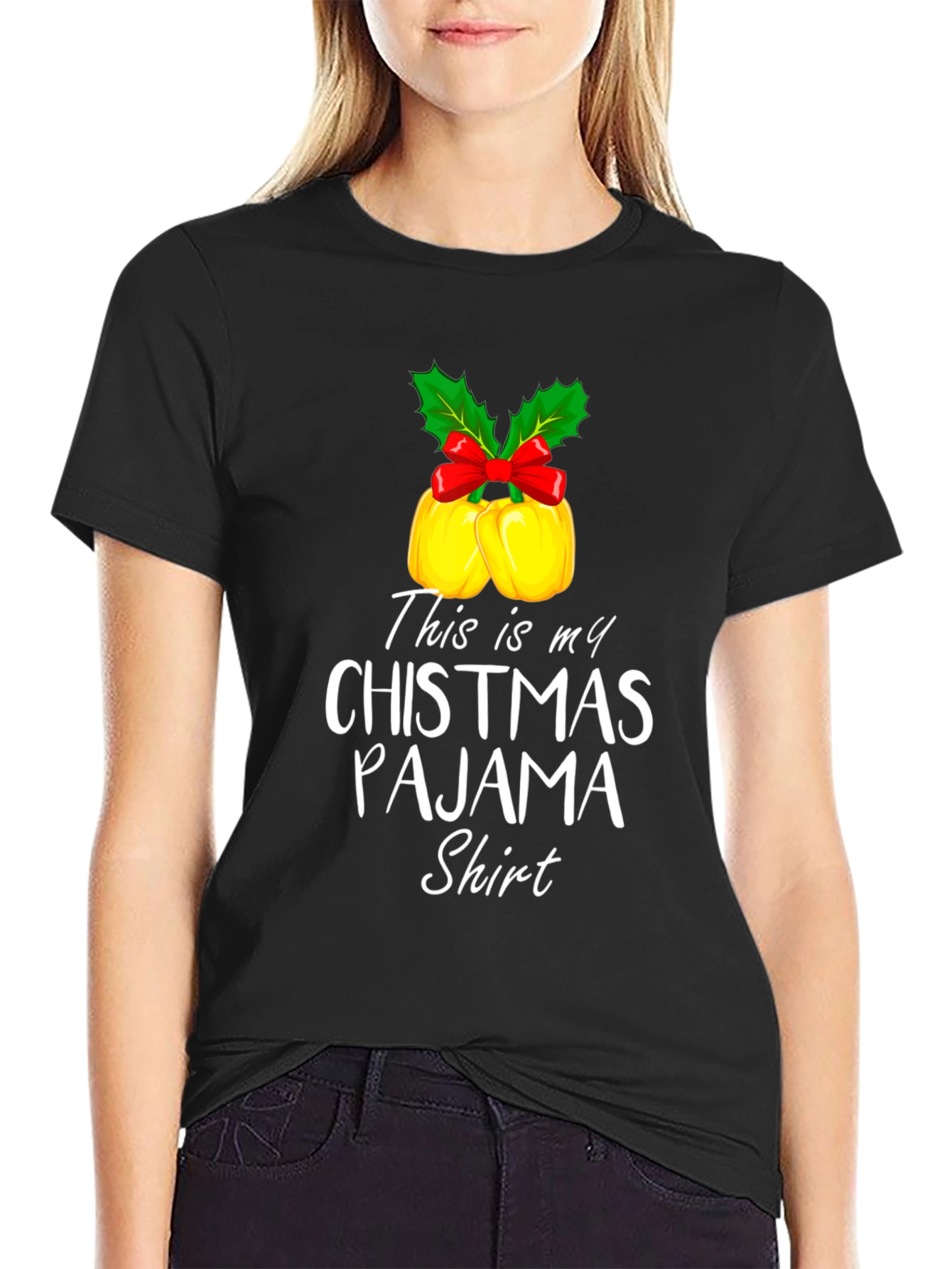 Funny Christmas Pajama Shirt Xmas Bells Holiday Tee