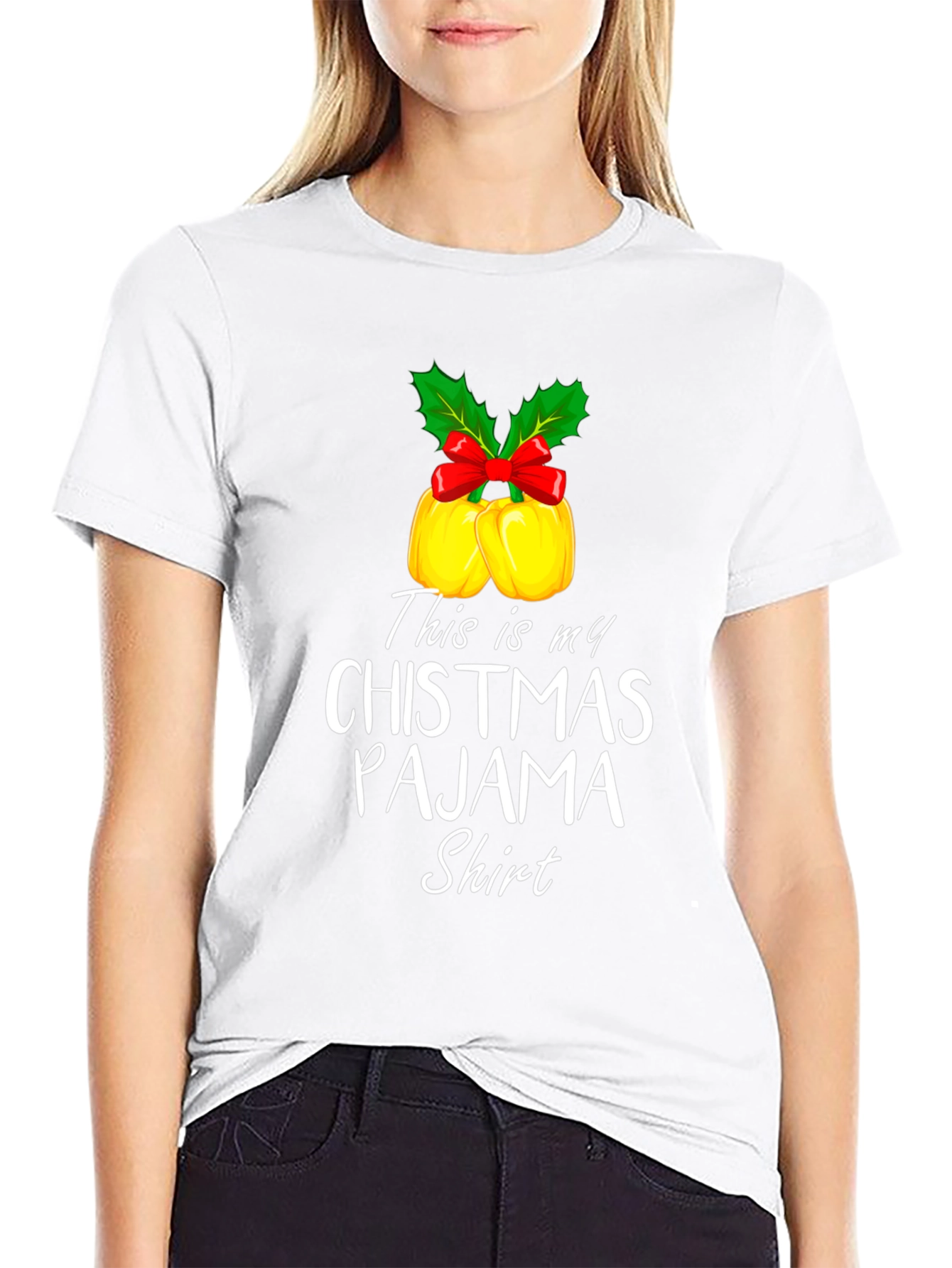 Funny Christmas Pajama Shirt Xmas Bells Holiday Tee