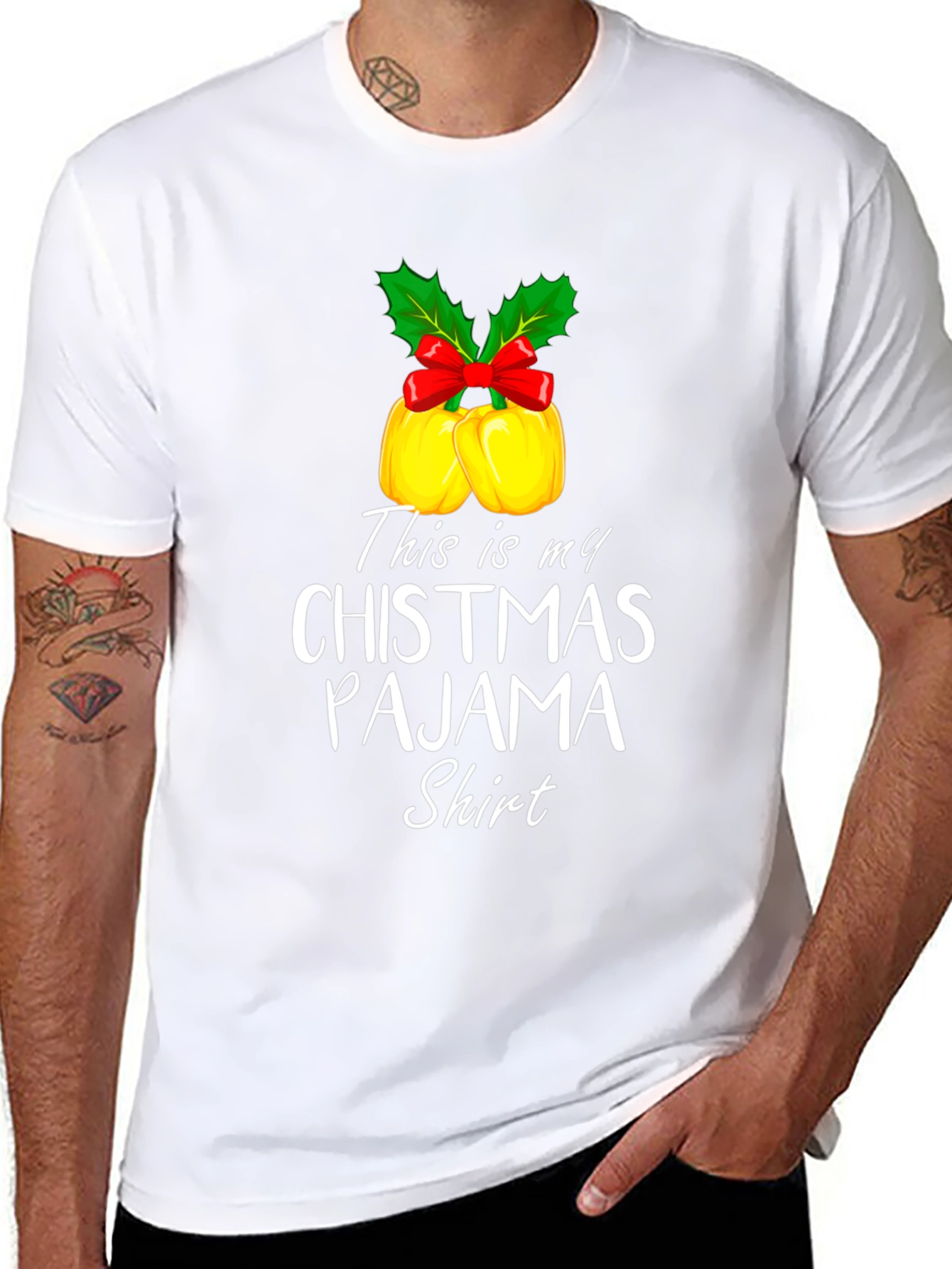 Funny Christmas Pajama Shirt Xmas Bells Holiday Tee