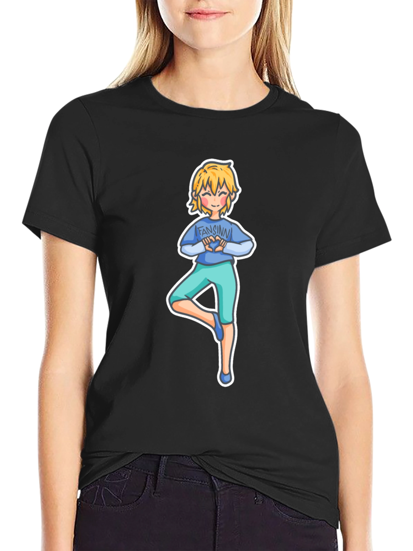 Yoga Cartoon Tee: Fansinn Design