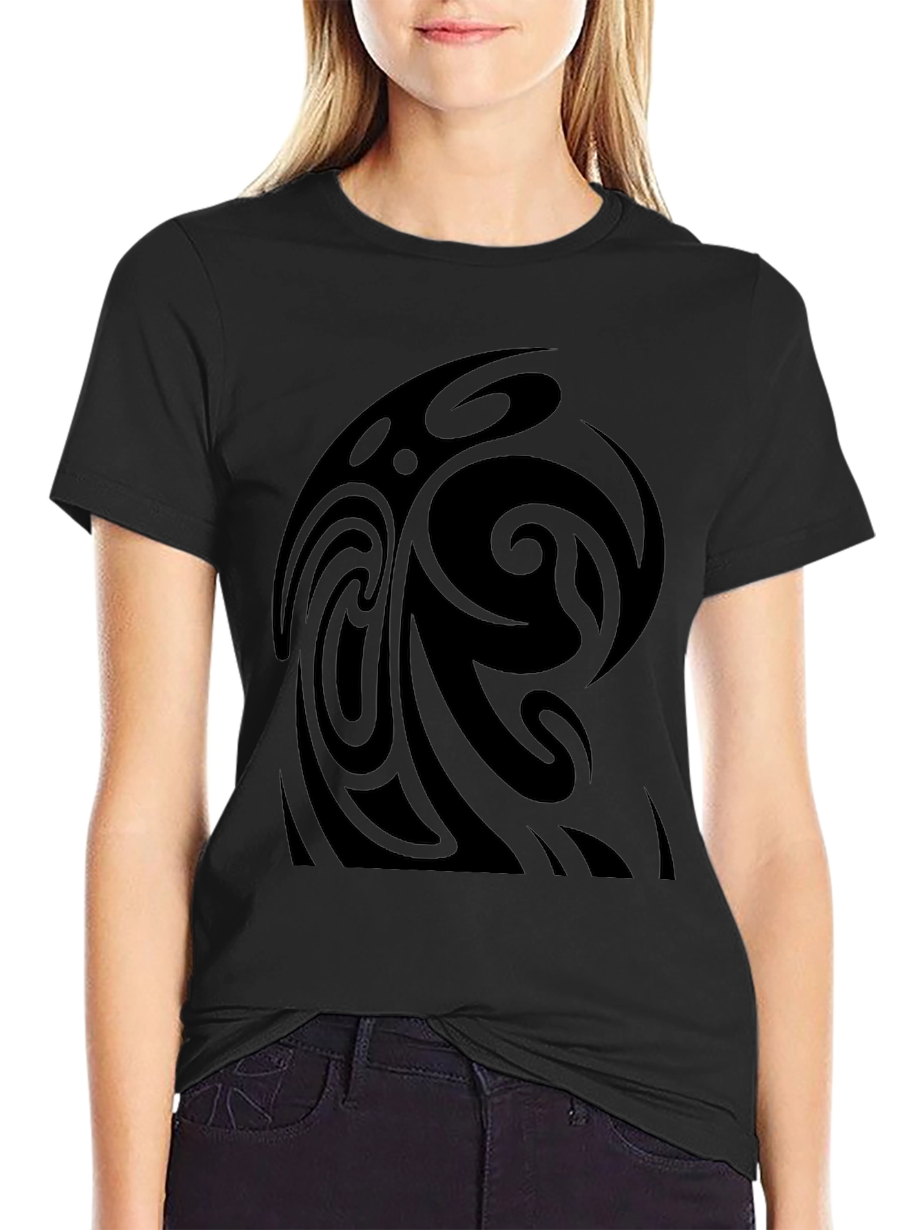 Tribal Swirl Black T-Shirt