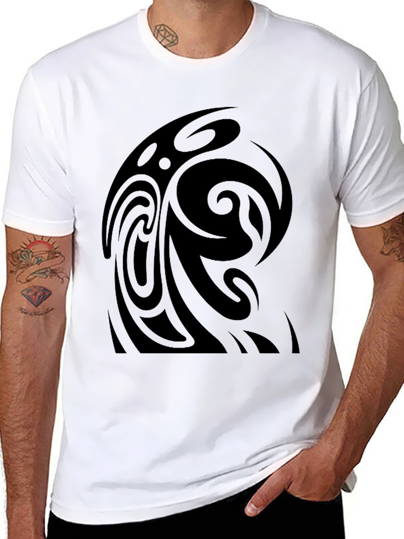 Tribal Swirl Black T-Shirt