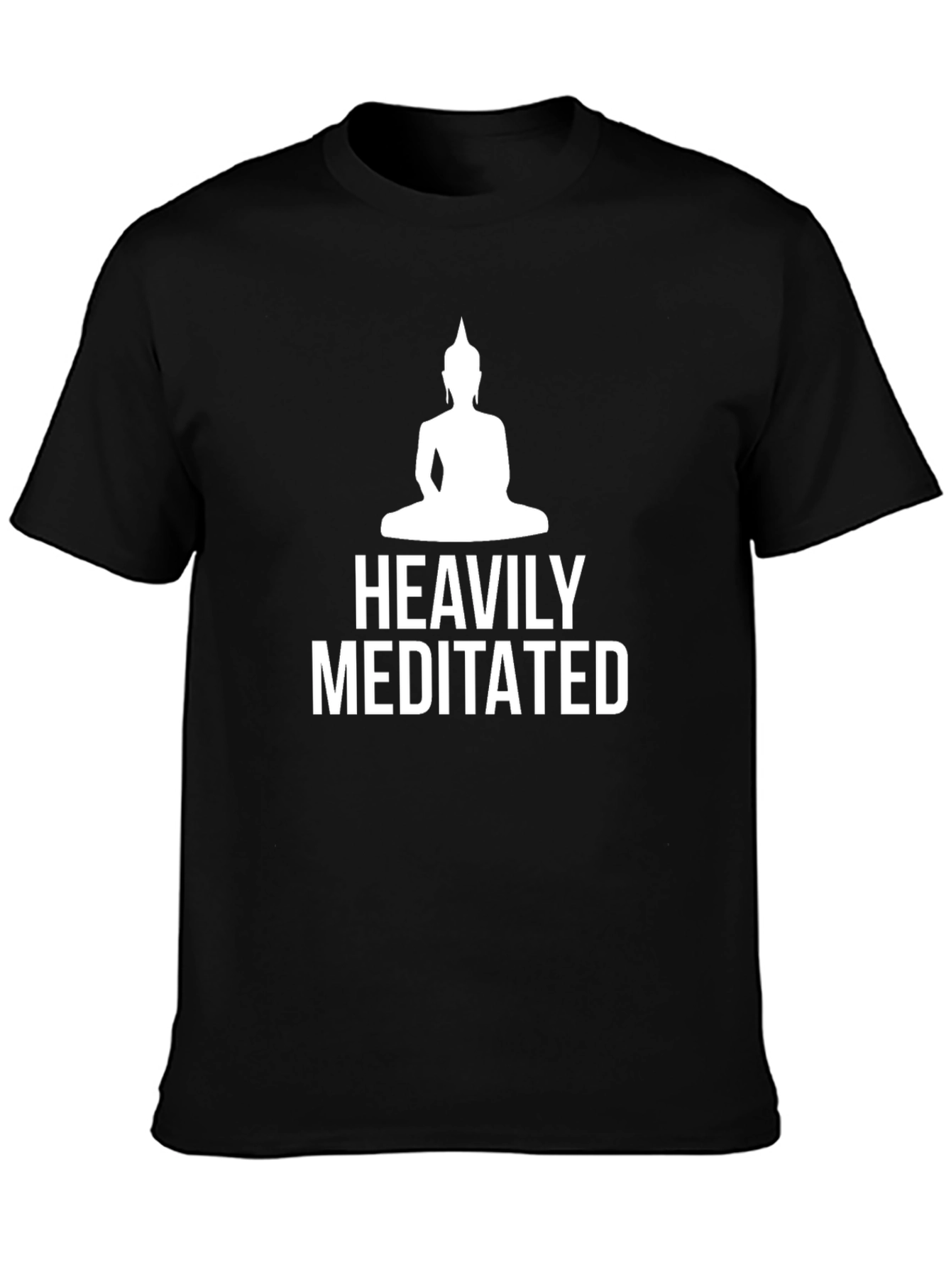 Heavily Meditated Buddha Graphic T-Shirt - Black