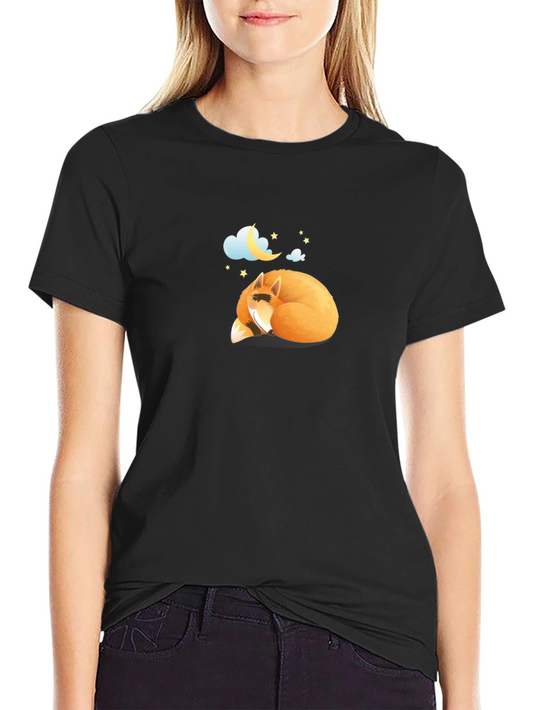 Dreamy Fox Graphic Black Tee