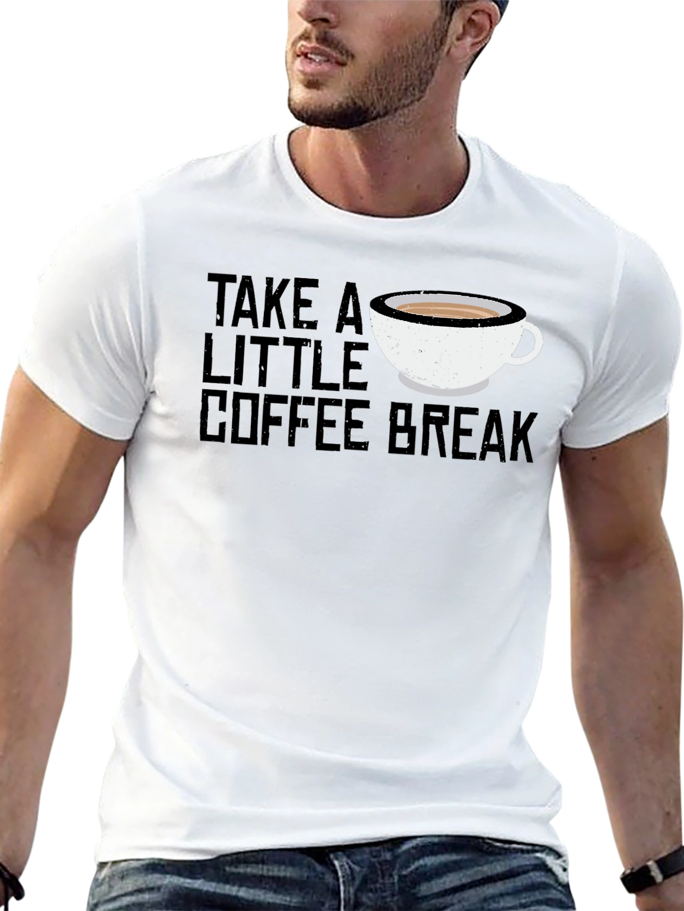 Take A Little Coffee Break Black T-Shirt
