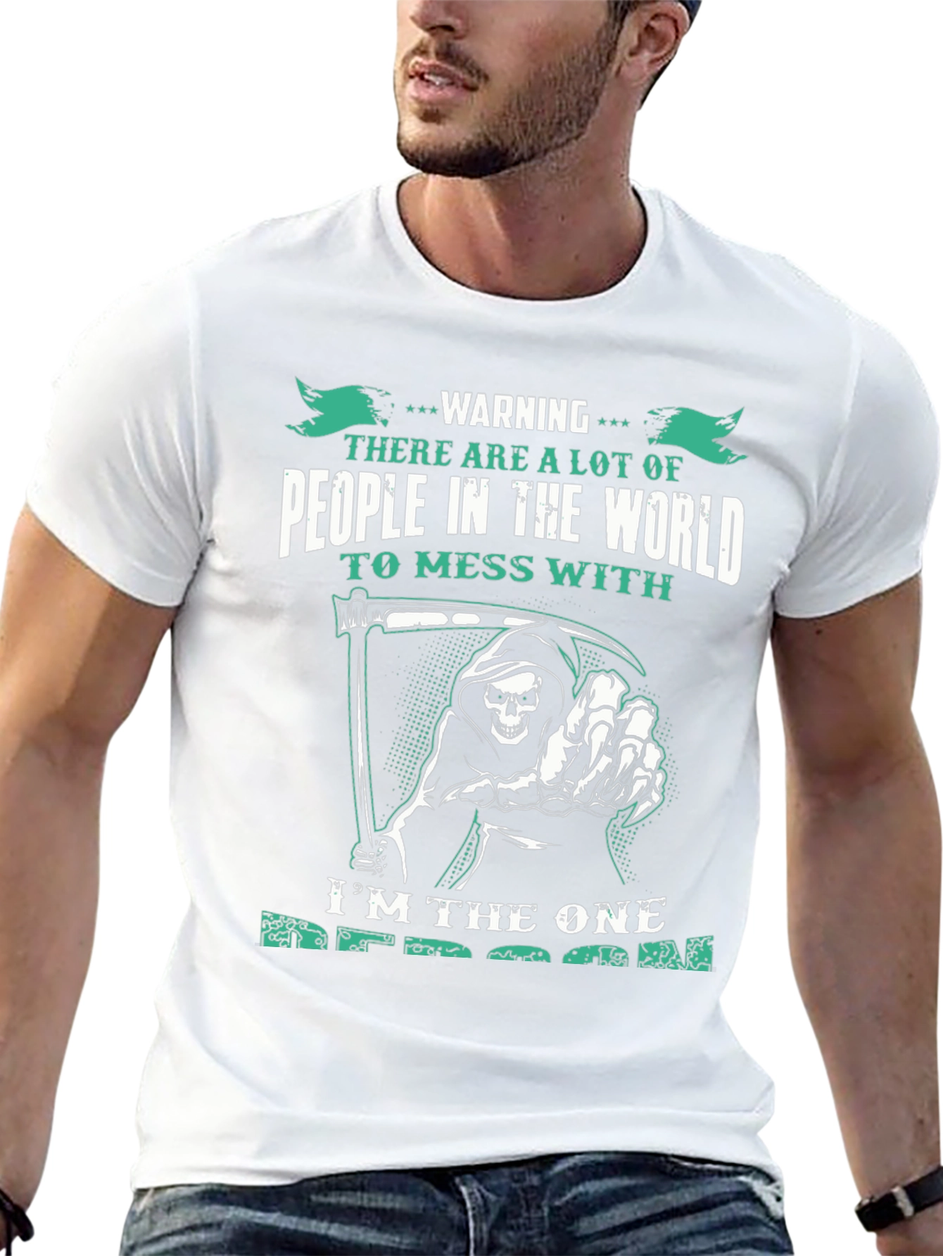 Warning Grim Reaper Graphic T-Shirt