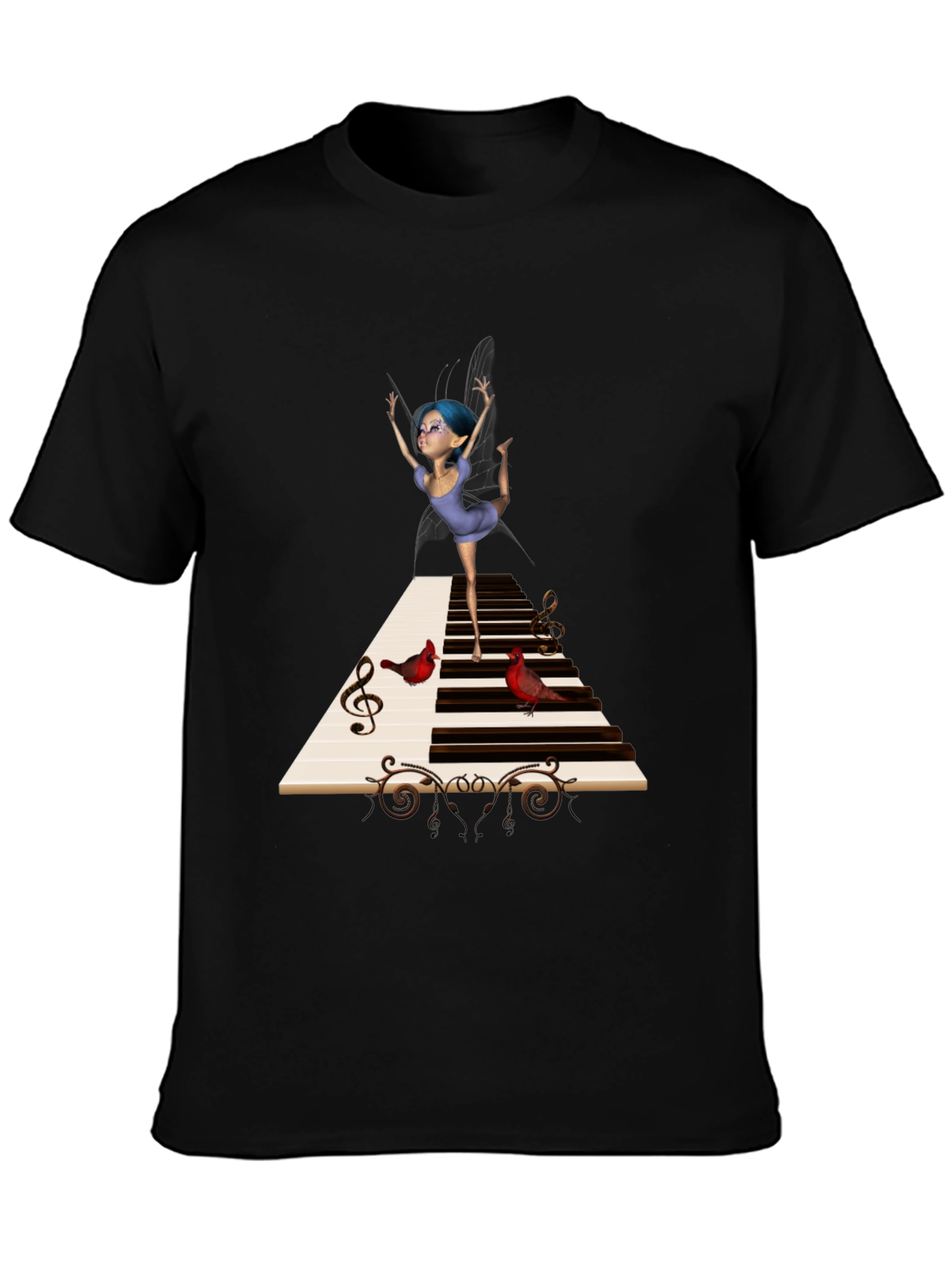 Musical Fairy Black T-Shirt