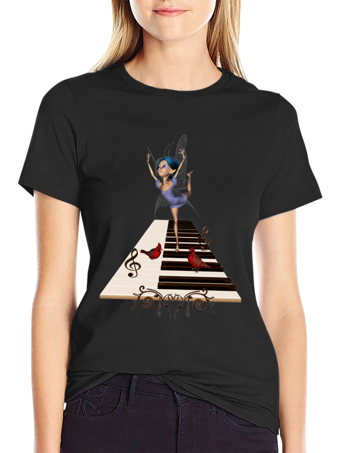 Musical Fairy Black T-Shirt