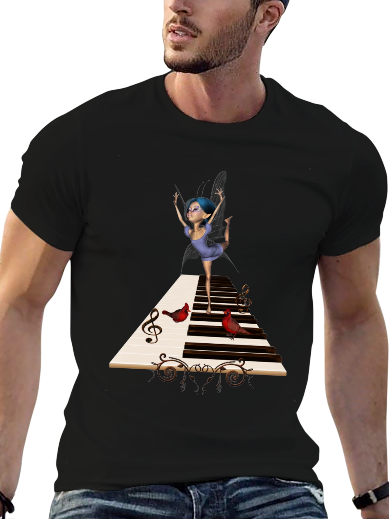 Musical Fairy Black T-Shirt