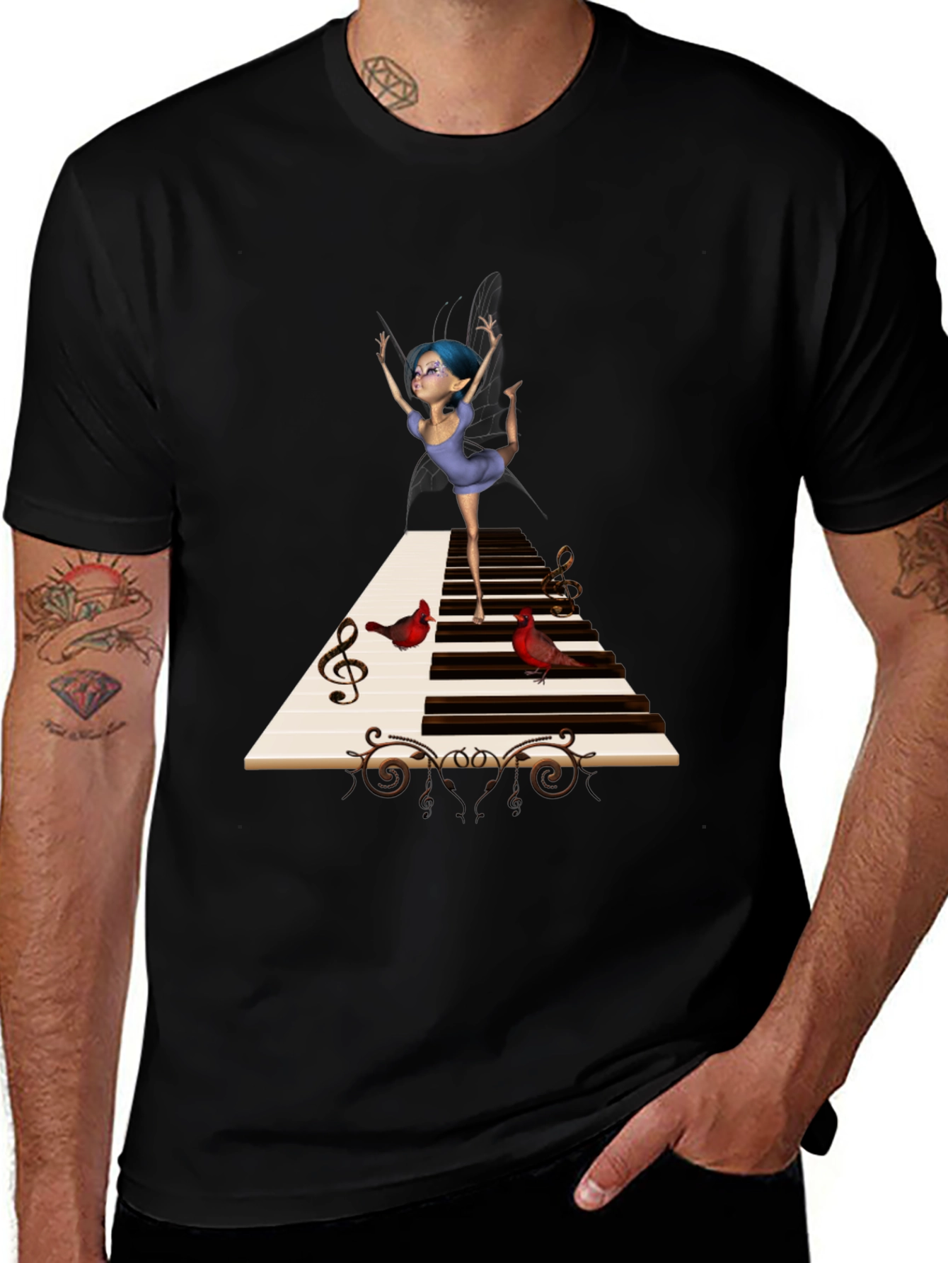 Musical Fairy Black T-Shirt