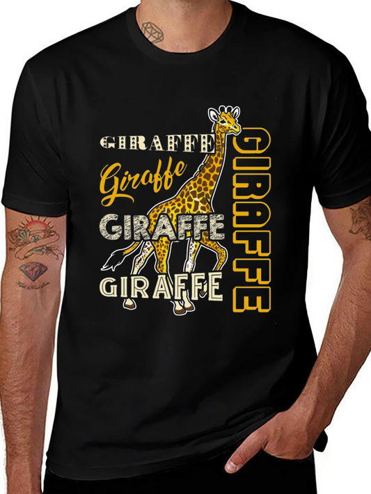 Giraffe Graphic Tee - Novelty Animal Print T-Shirt