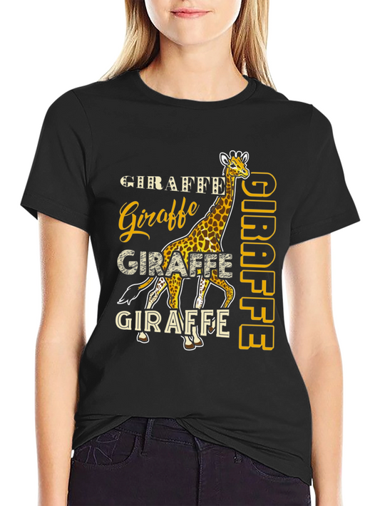 Giraffe Graphic Tee - Novelty Animal Print T-Shirt