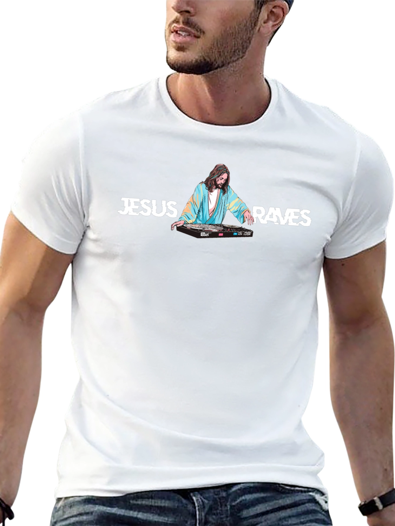 Jesus Raves Graphic T-Shirt
