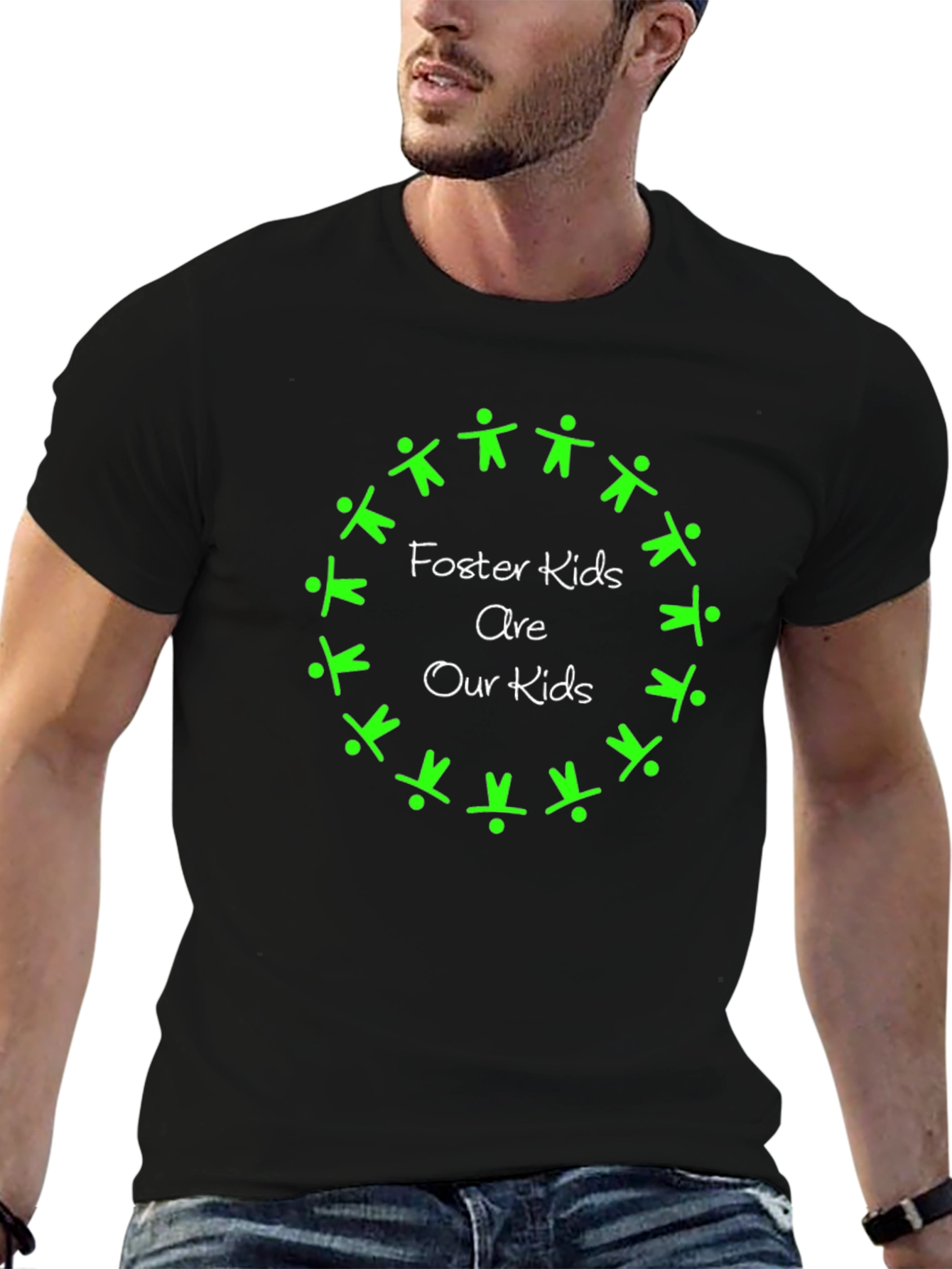 Foster Kids Are Our Kids Black Graphic T-Shirt