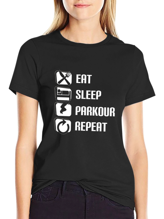 Eat Sleep Parkour Repeat T-Shirt - Sporty Urban Style