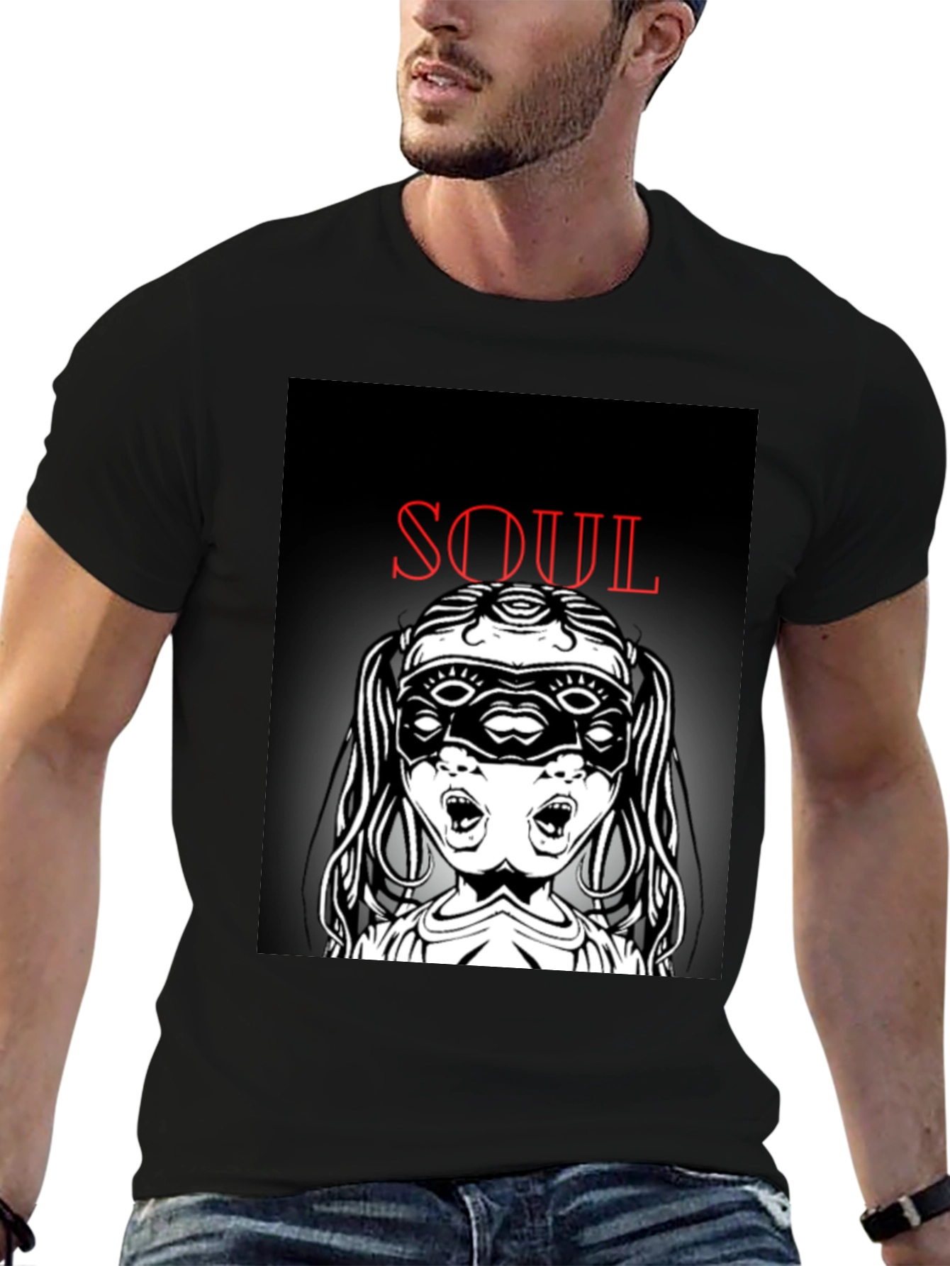 Soul Graphic T-Shirt - Black Unique Design