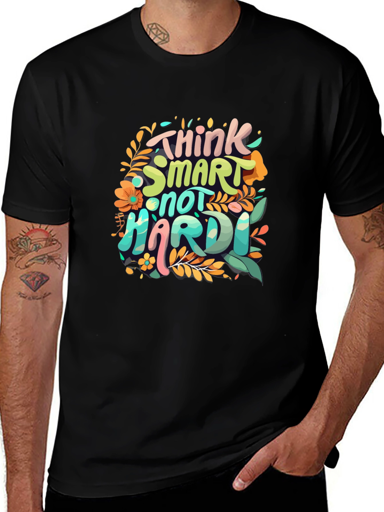 Think Smart T-Shirt - Floral Design