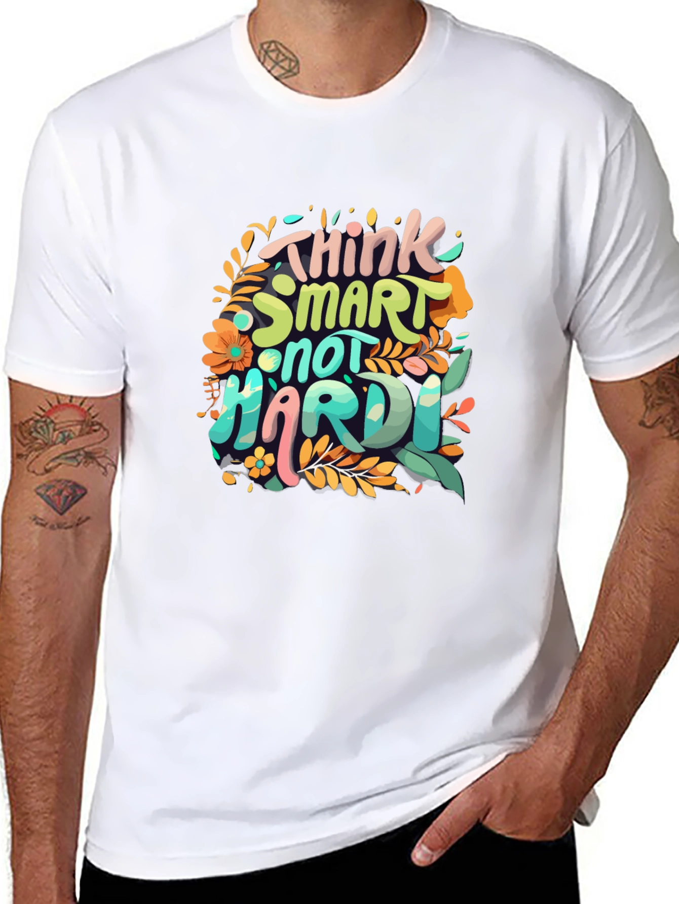 Think Smart T-Shirt - Floral Design