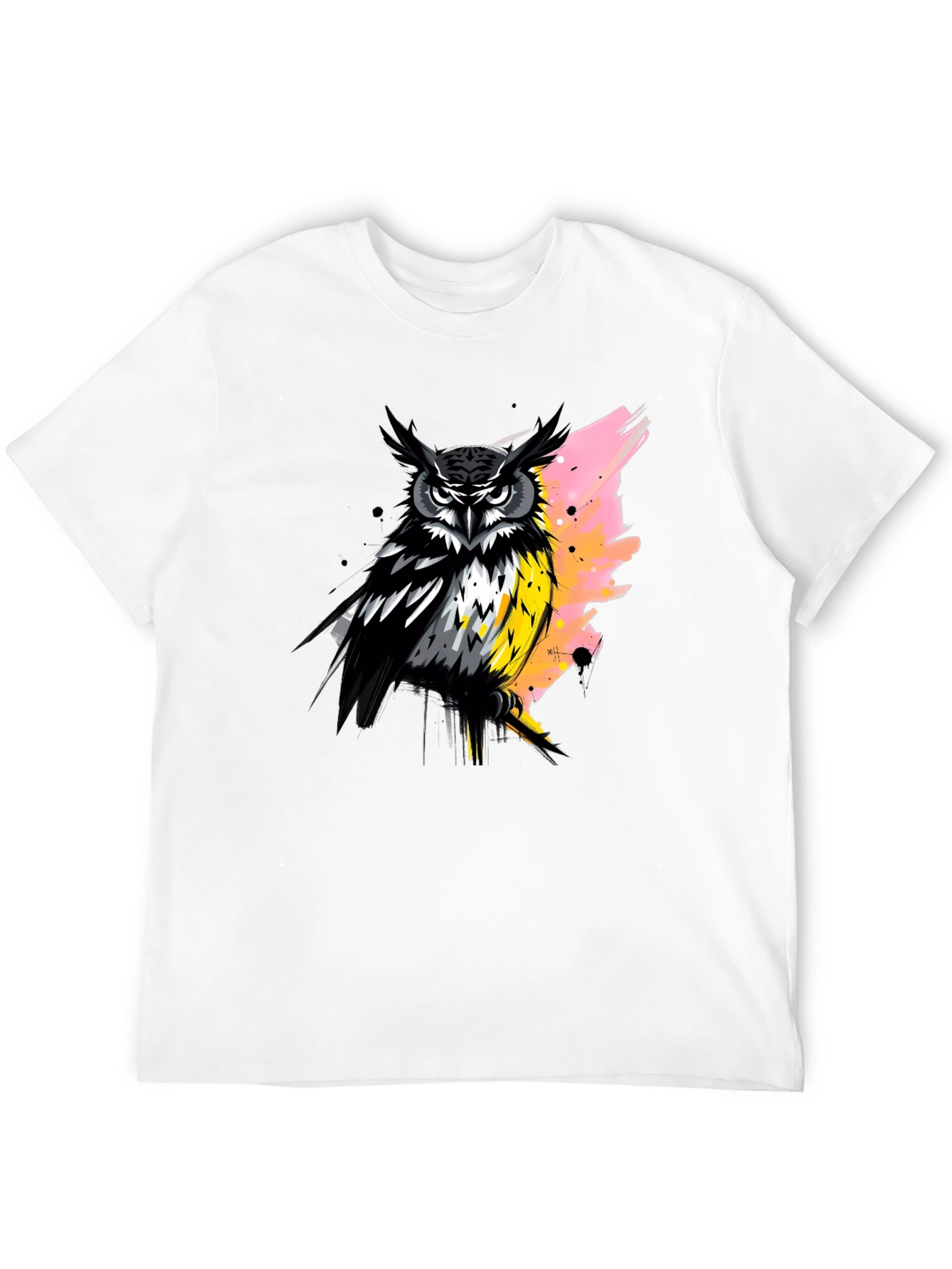 Owl Graphic Print Black T-Shirt