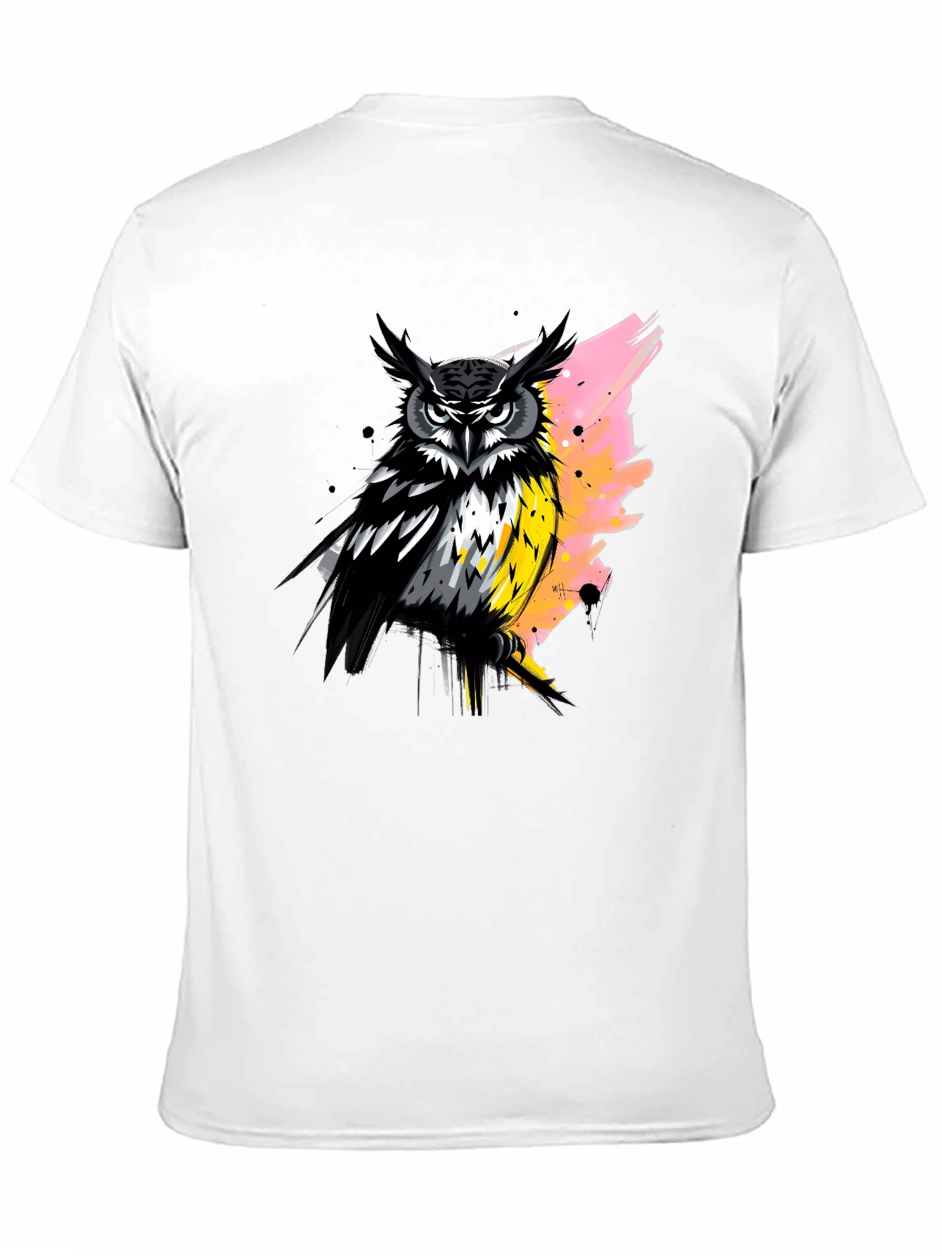 Owl Graphic Print Black T-Shirt
