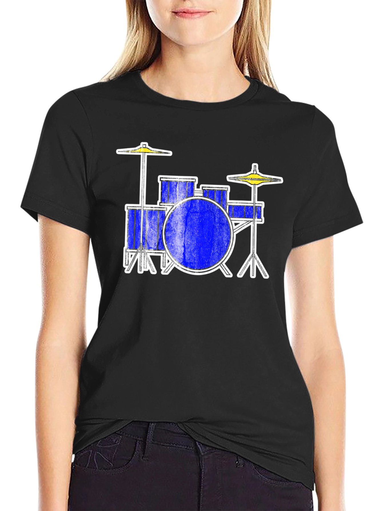 Drum Set Graphic Tee - Rock and Roll Style