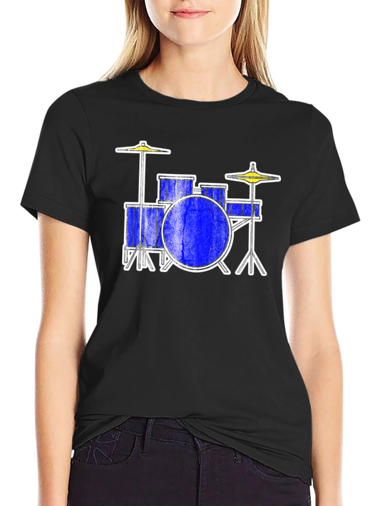 Drum Set Graphic Tee - Rock and Roll Style