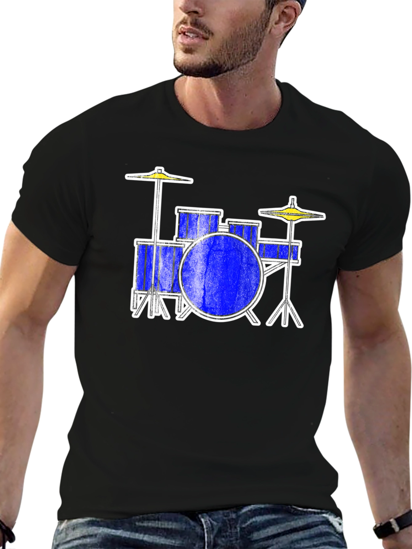 Drum Set Graphic Tee - Rock and Roll Style