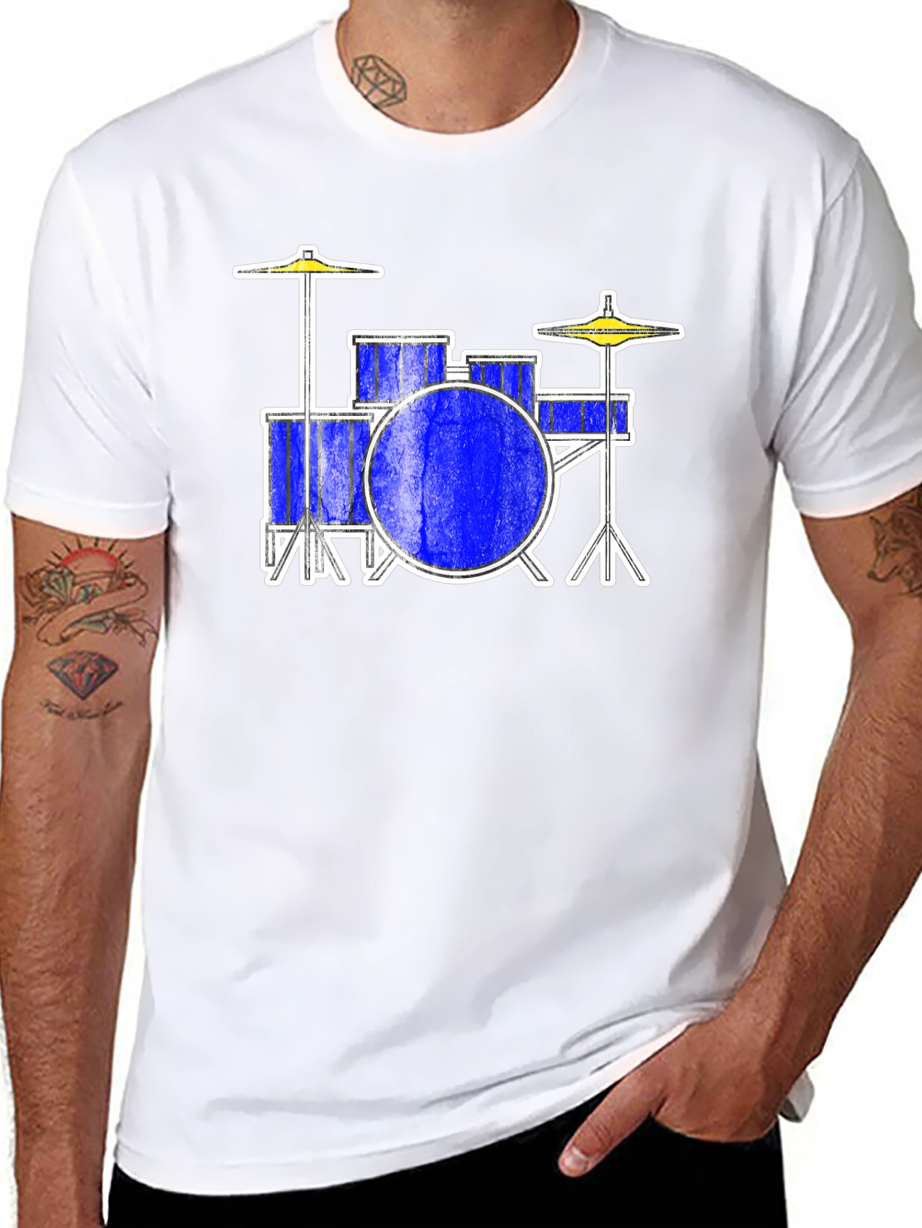 Drum Set Graphic Tee - Rock and Roll Style