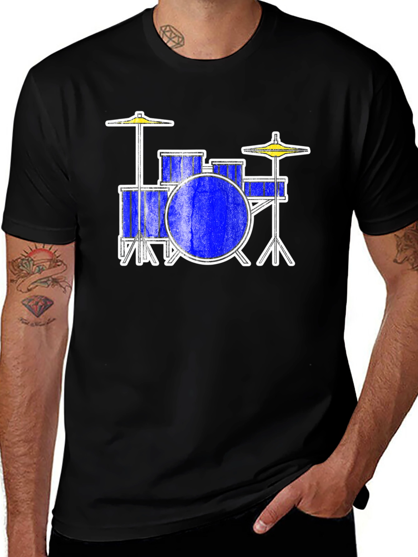 Drum Set Graphic Tee - Rock and Roll Style