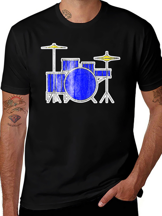 Drum Set Graphic Tee - Rock and Roll Style