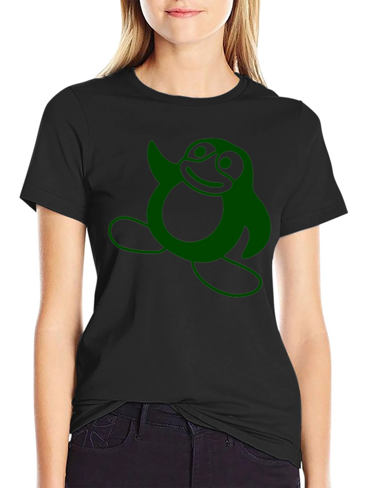 Funny Green Penguin Graphic T-Shirt - Casual Black Tee