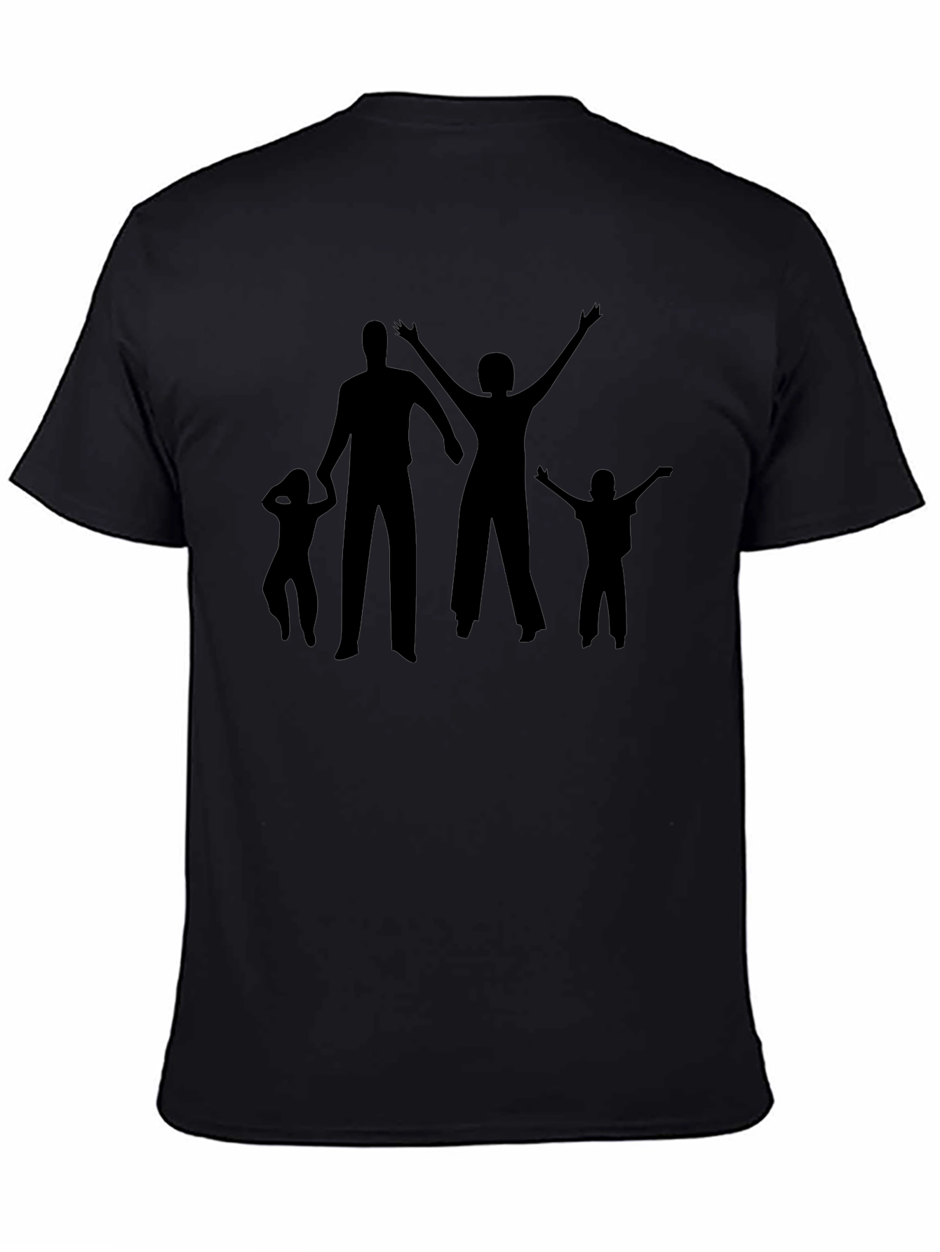 Family Silhouette Graphic T-Shirt - Black