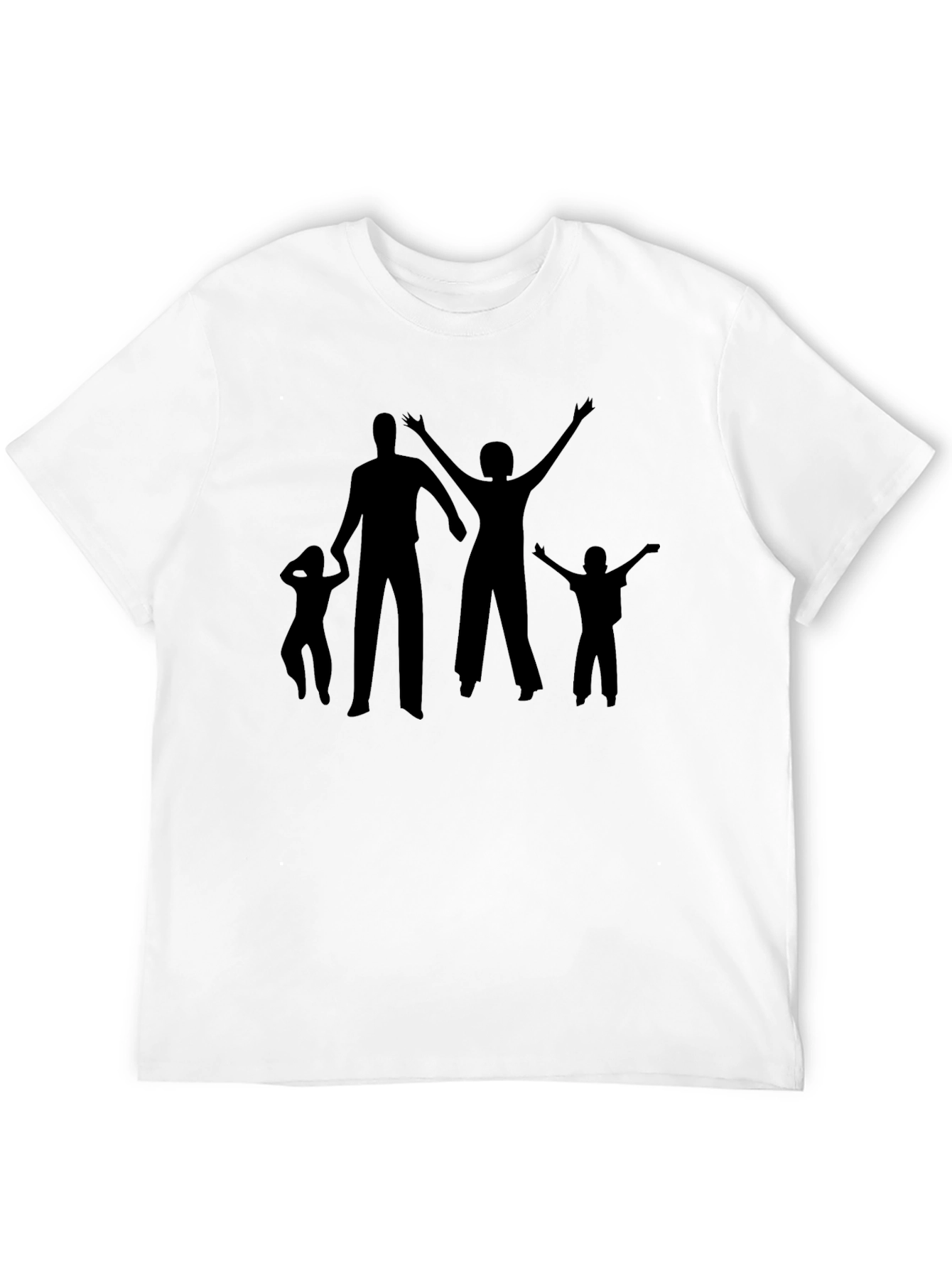 Family Silhouette Graphic T-Shirt - Black