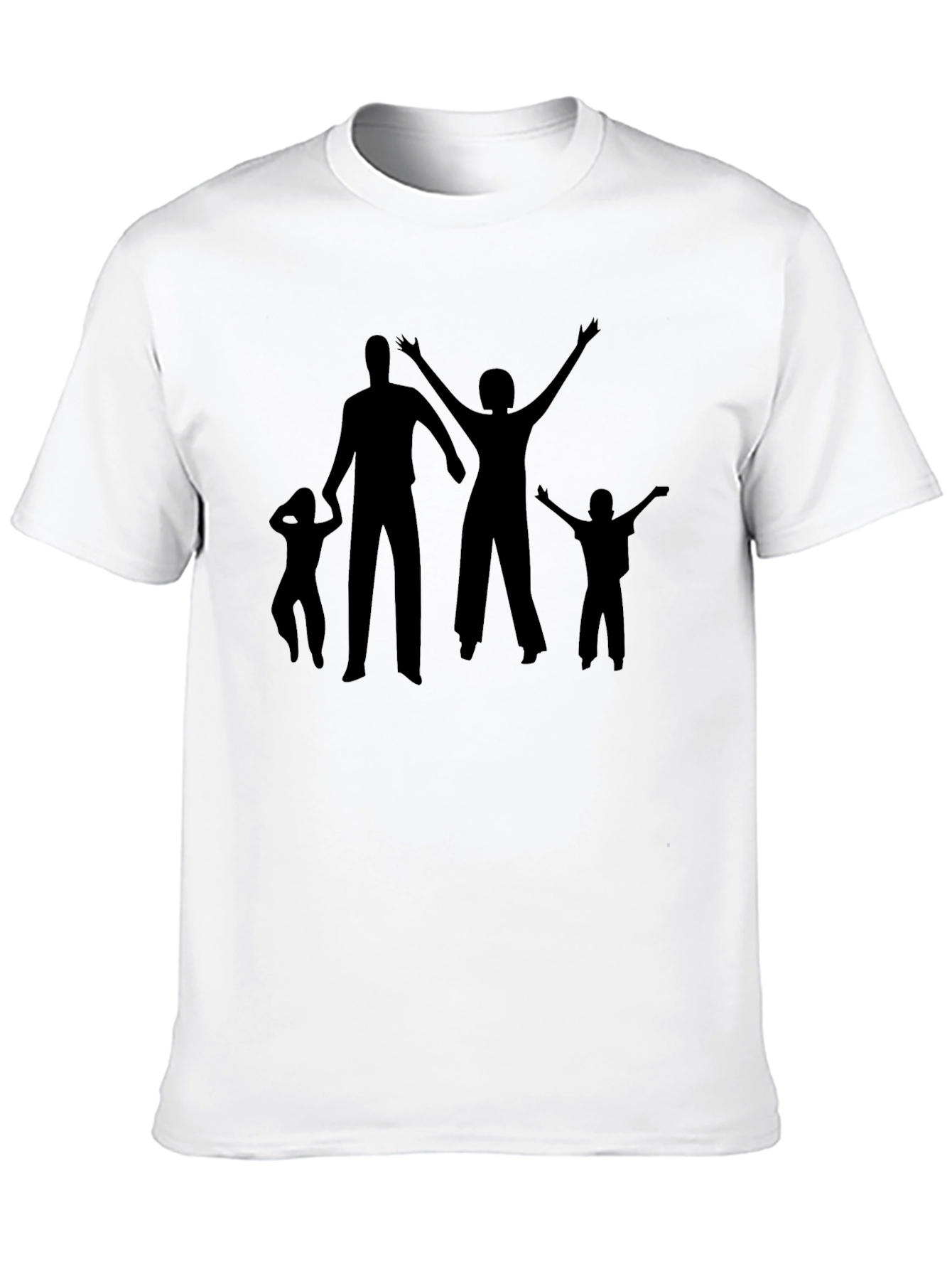 Family Silhouette Graphic T-Shirt - Black