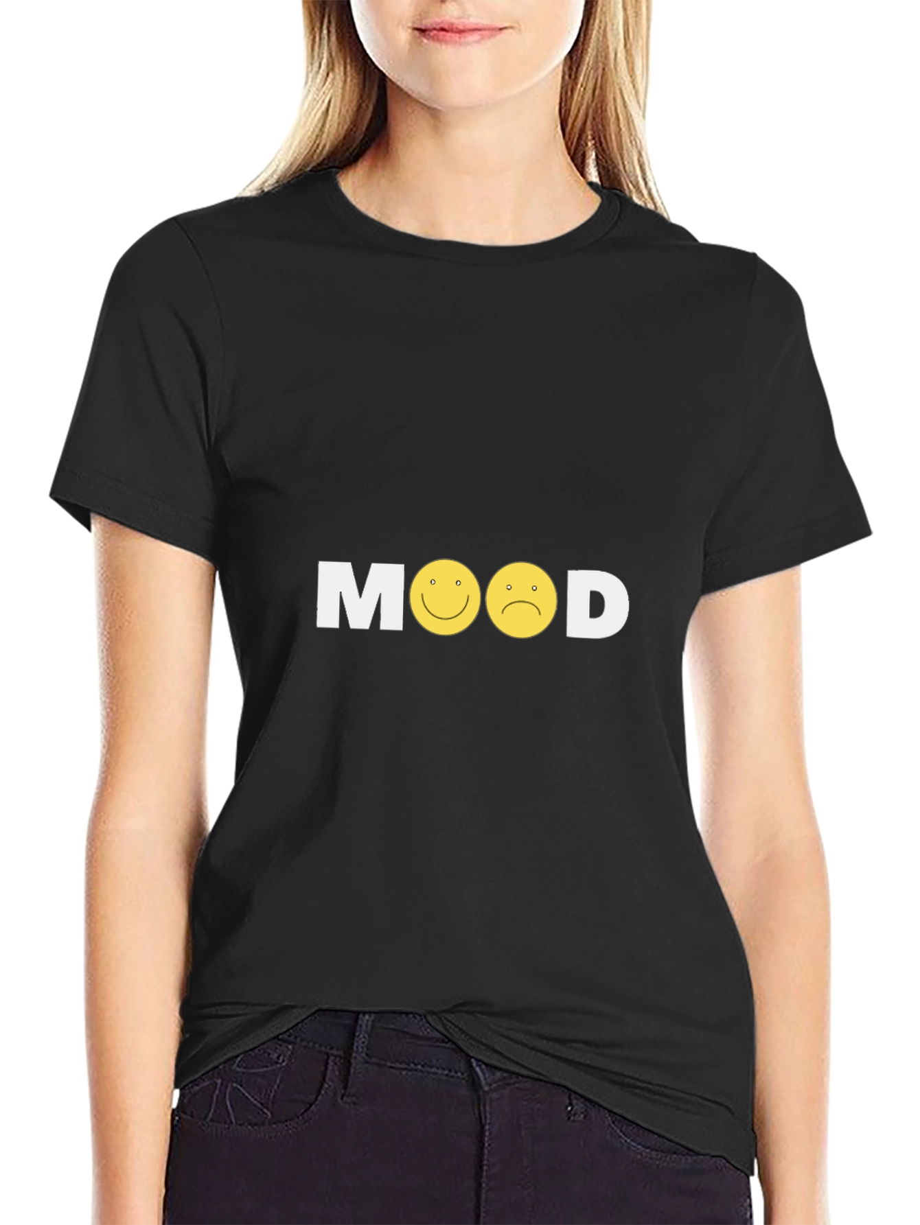 Mood Graphic Tee - Black Casual T-Shirt