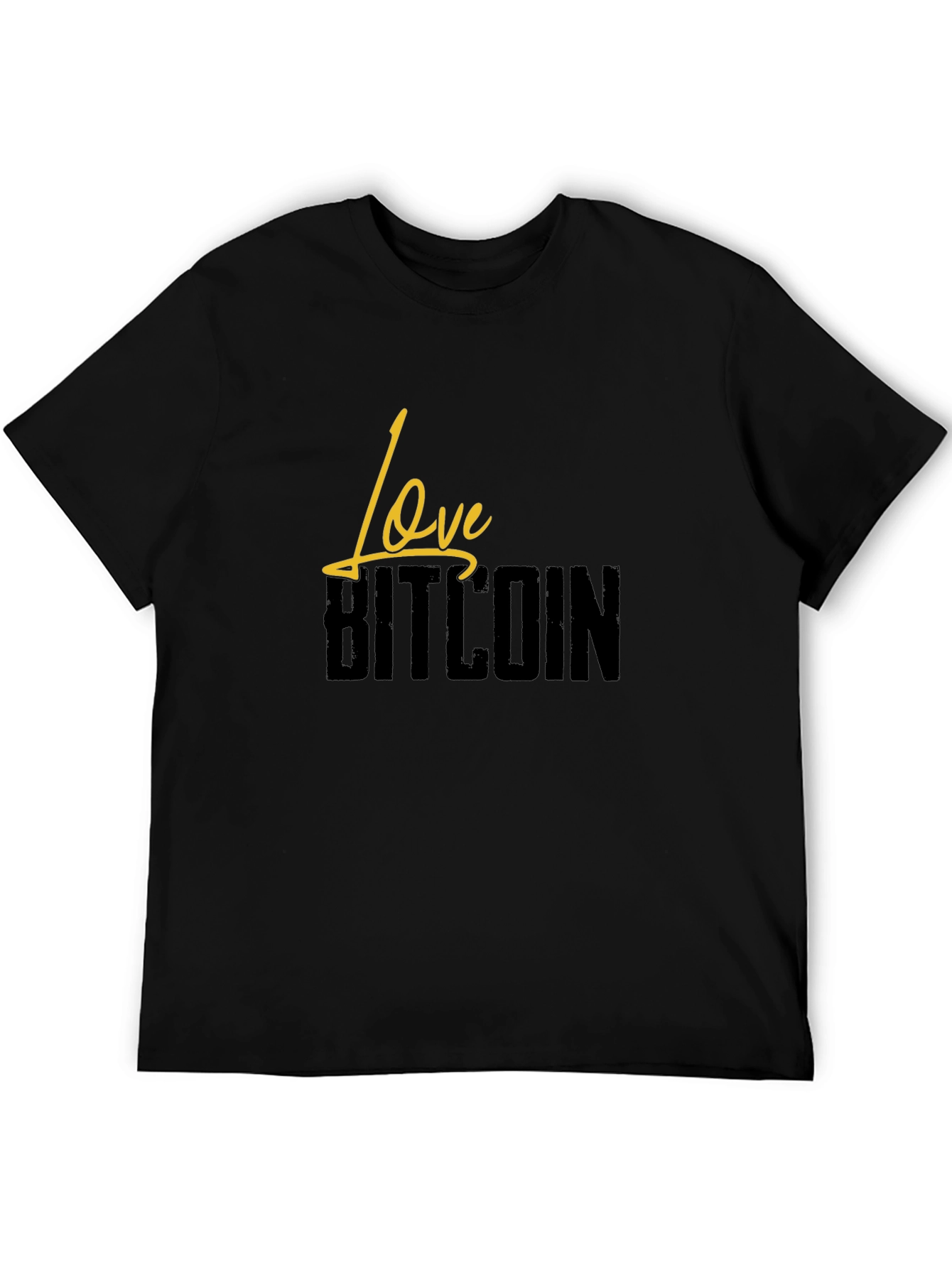 Love Bitcoin Black T-Shirt Crypto Currency Tee