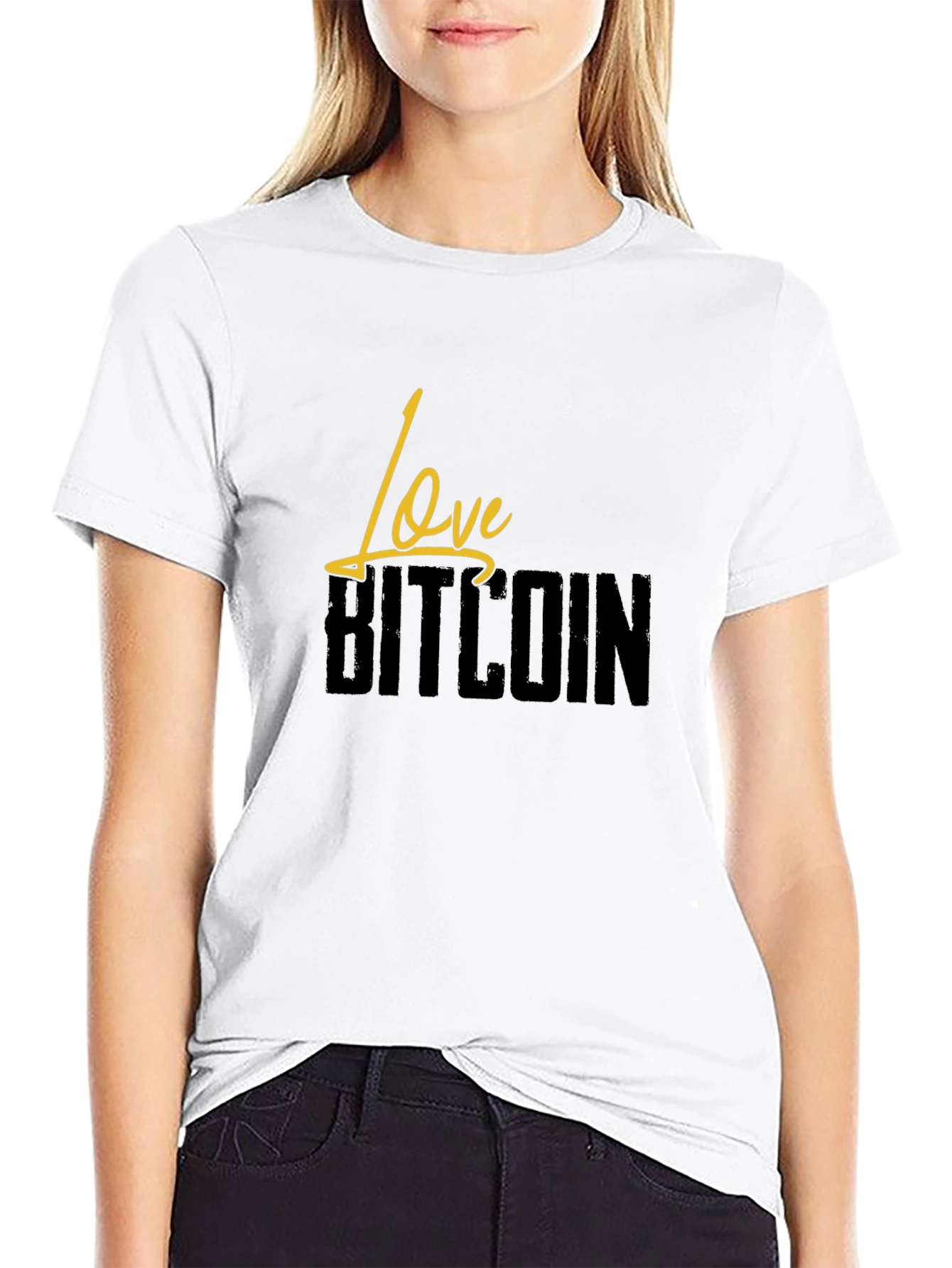 Love Bitcoin Black T-Shirt Crypto Currency Tee