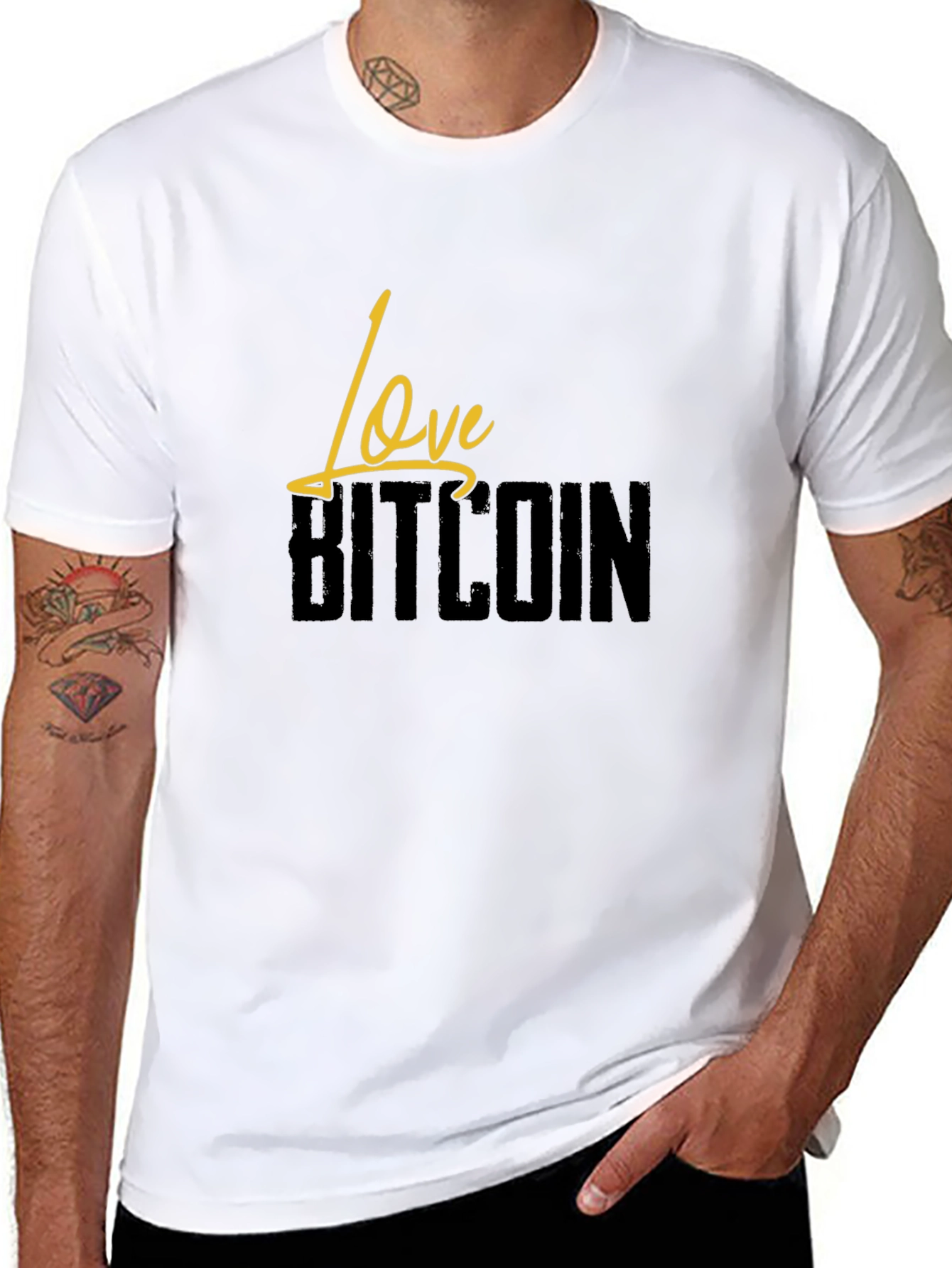 Love Bitcoin Black T-Shirt Crypto Currency Tee