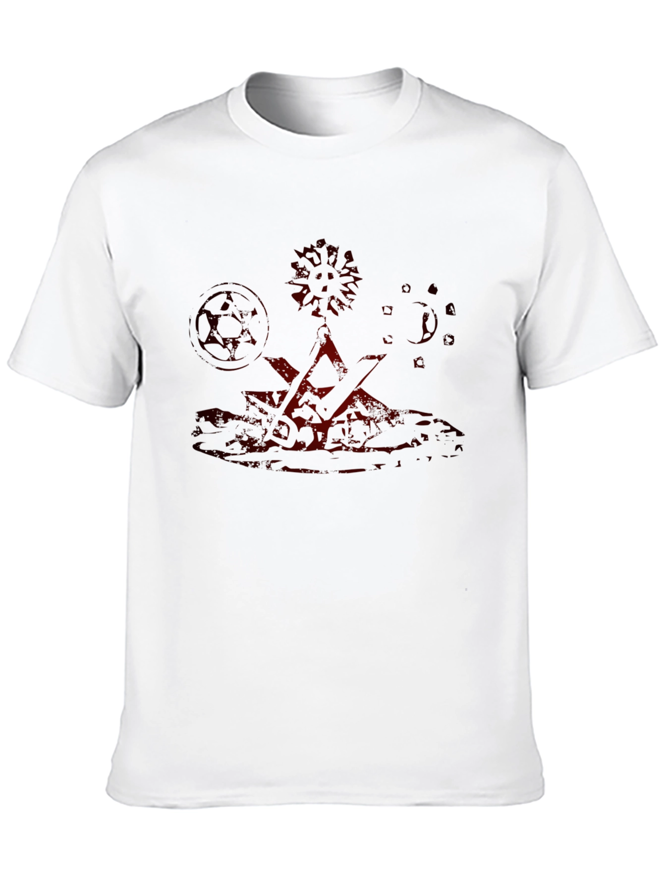 Mens Black T-Shirt with Red Graphic Design