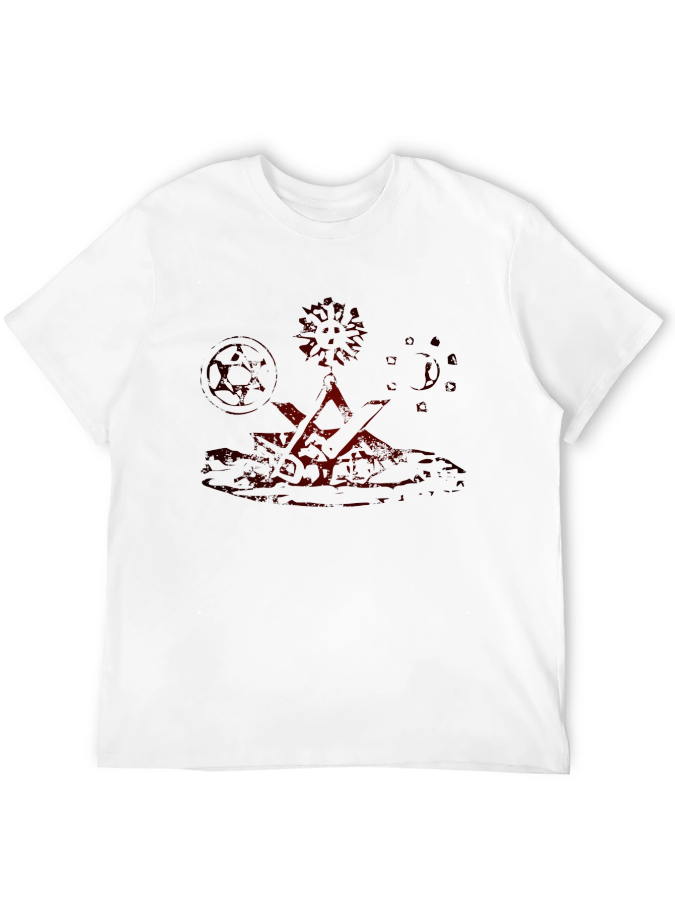 Mens Black T-Shirt with Red Graphic Design