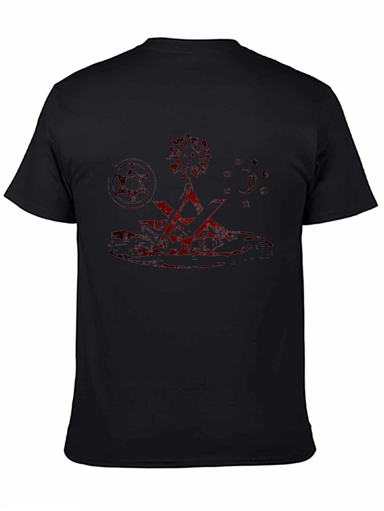Mens Black T-Shirt with Red Graphic Design