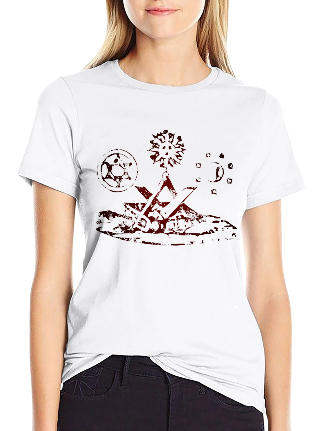 Mens Black T-Shirt with Red Graphic Design