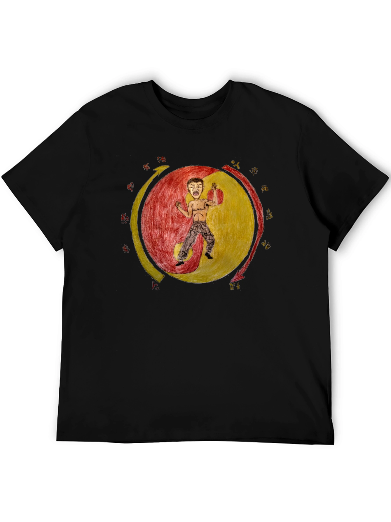 Yin Yang Warrior T-Shirt - Black